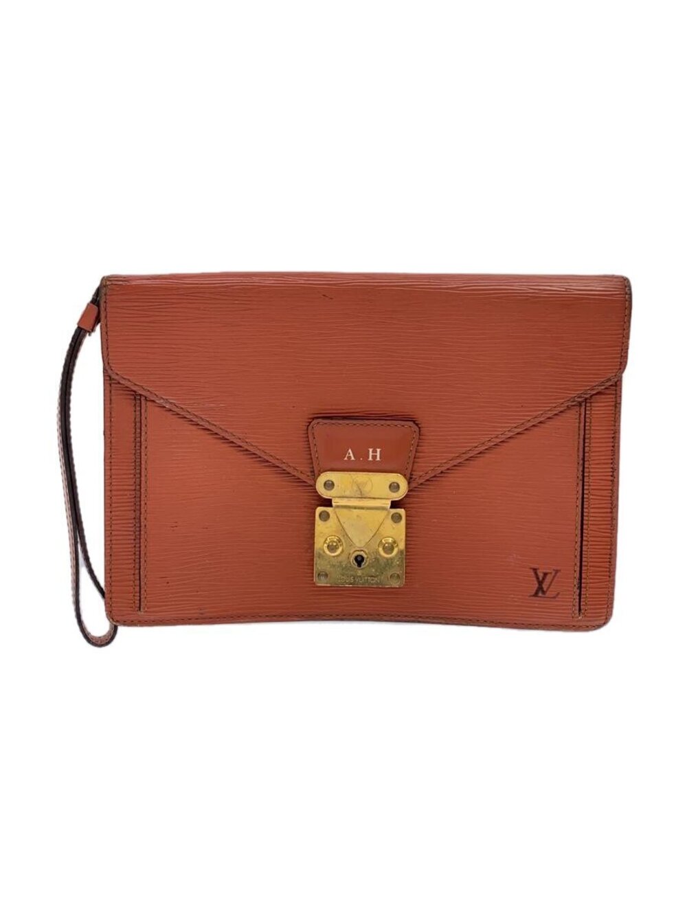 LOUIS VUITTON Pochette Sellier Dragonne Epi BrownKenya Brown Leather Brown